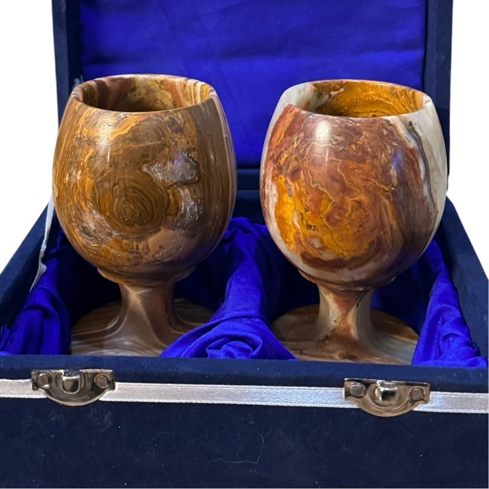 New Elegant Onyx Wine‎ Goblets Set